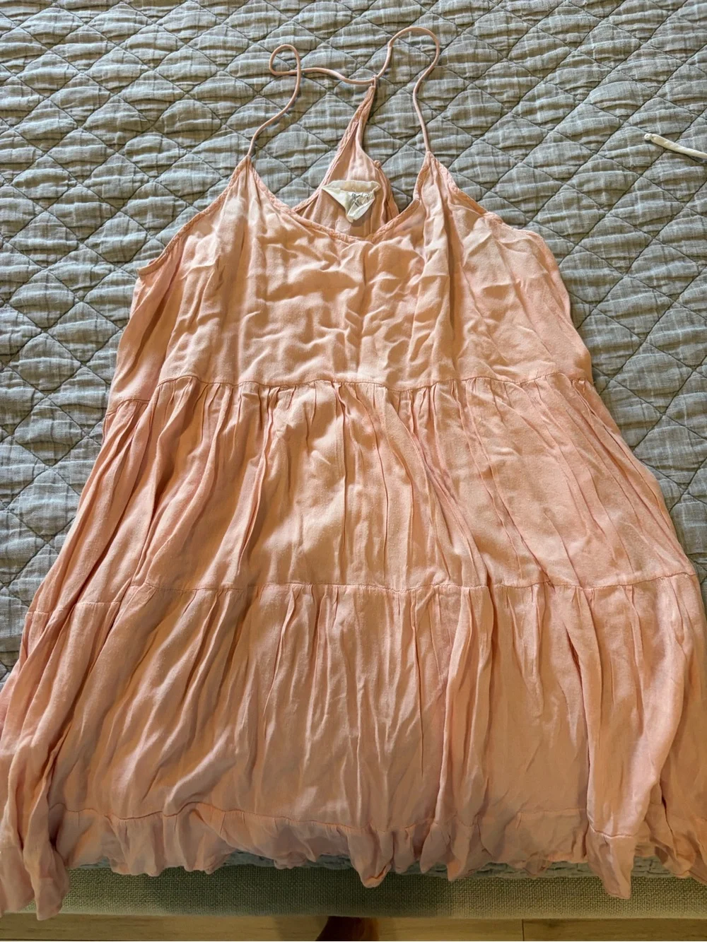 Acacia cover up Peach Tiered Spaghetti Strap Sundress size medium